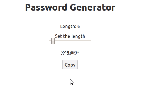 Password generator showcase